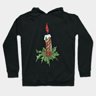 Christmas candle and holly Hoodie